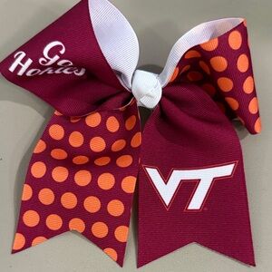 Virginia Tech Maroon and Orange Hair Bow